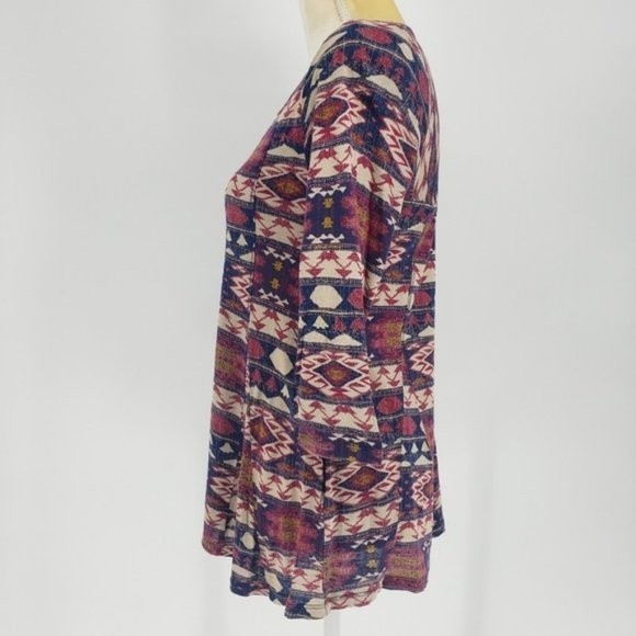 Lucky Brand Aztec Print Trapeze Button Top  XS - Picture 2 of 7